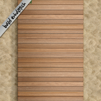 Holzsteg auf Sand